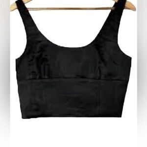 Jason Wu Black Satin Style Crop Top Size Small MSRP 195.00